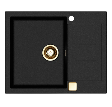 Lavabo Saturn 620 Køkkenvask 62x50cm med bakke m/PVD messing kurveventil, Nedfældning